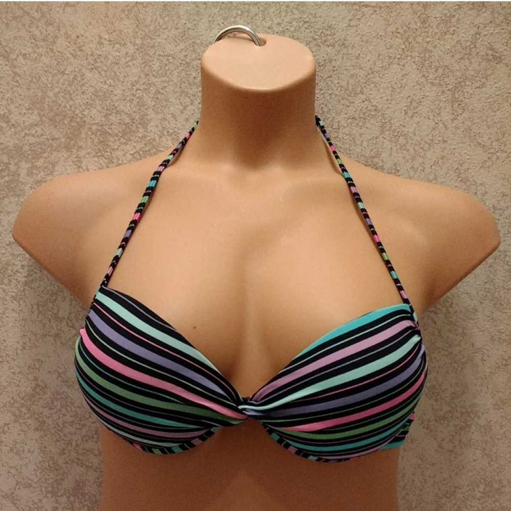 Arizona Jean Company Multicolor Striped Bikini Top